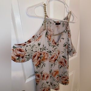 First Love 2x Floral Shirt with Gold Chain Detail